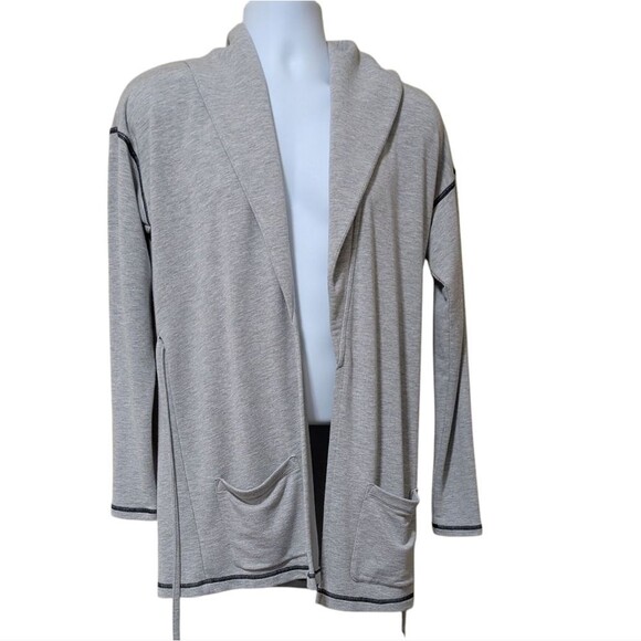 Lauren Ralph Lauren heathered gray jacket cardigan robe soft cozy size Small - Picture 9 of 12
